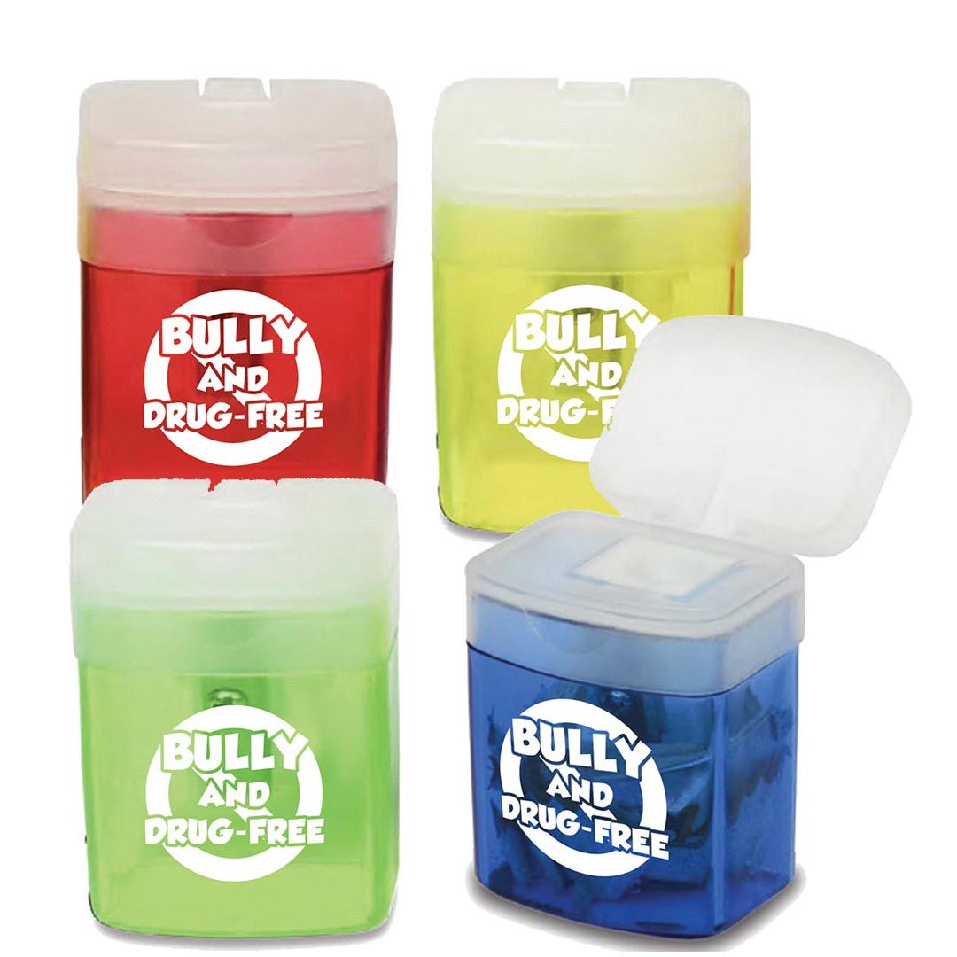 Bully and Drug Free Assorted Flip Top Pencil Sharpeners