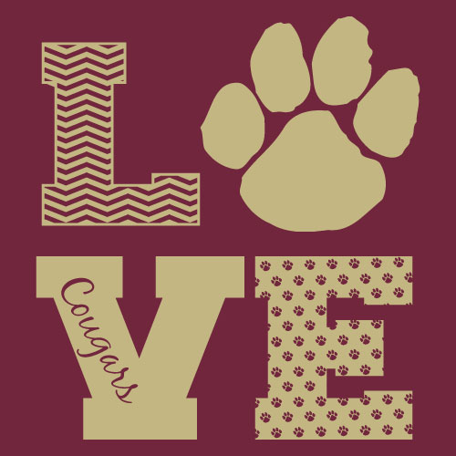 School Spirit Banner (Customizable): Love Cougars School Spirit Banner (Customizable): Love Cougars
