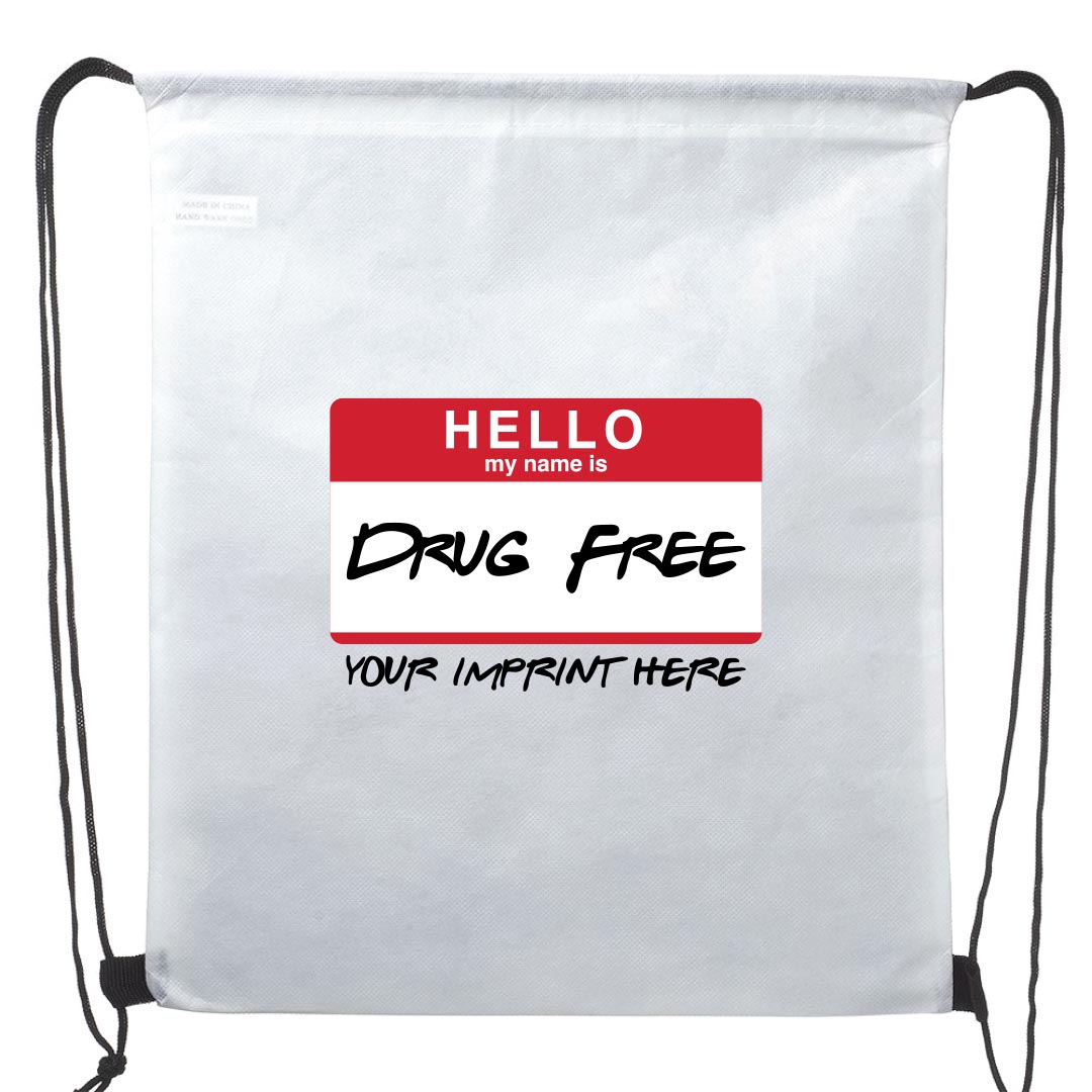 Drug Prevention Backpack (Customizable): Hello My Name Is Drug Free