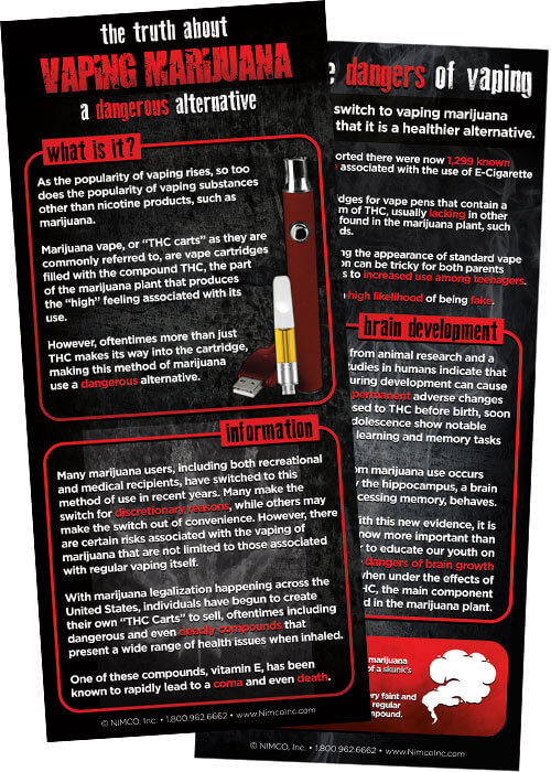 The Truth About Vaping Marijuana Rack Cards (Pack of 100) The Truth About Vaping Marijuana Rack Cards (Pack of 100)