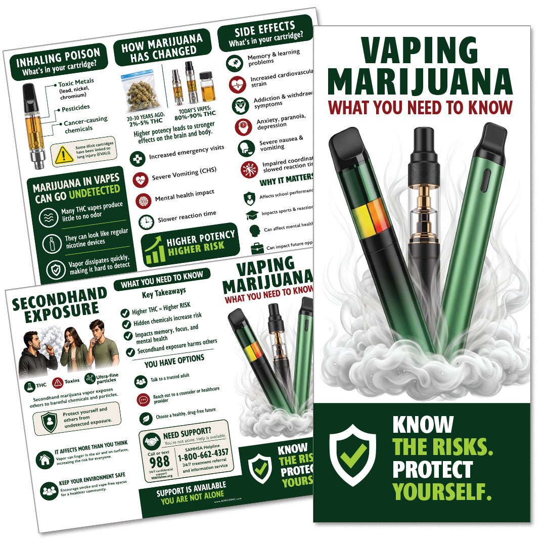 Vaping Marijuana: What You Need to Know Tri-Fold Prevention Pamphlet