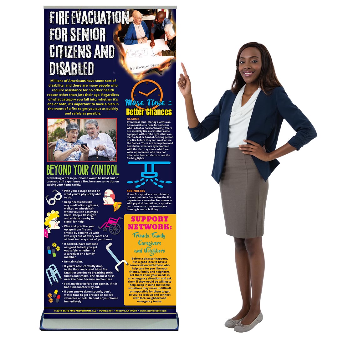 Fire Evacuation for Senior Citizens and Disabled – Retractable Banner
