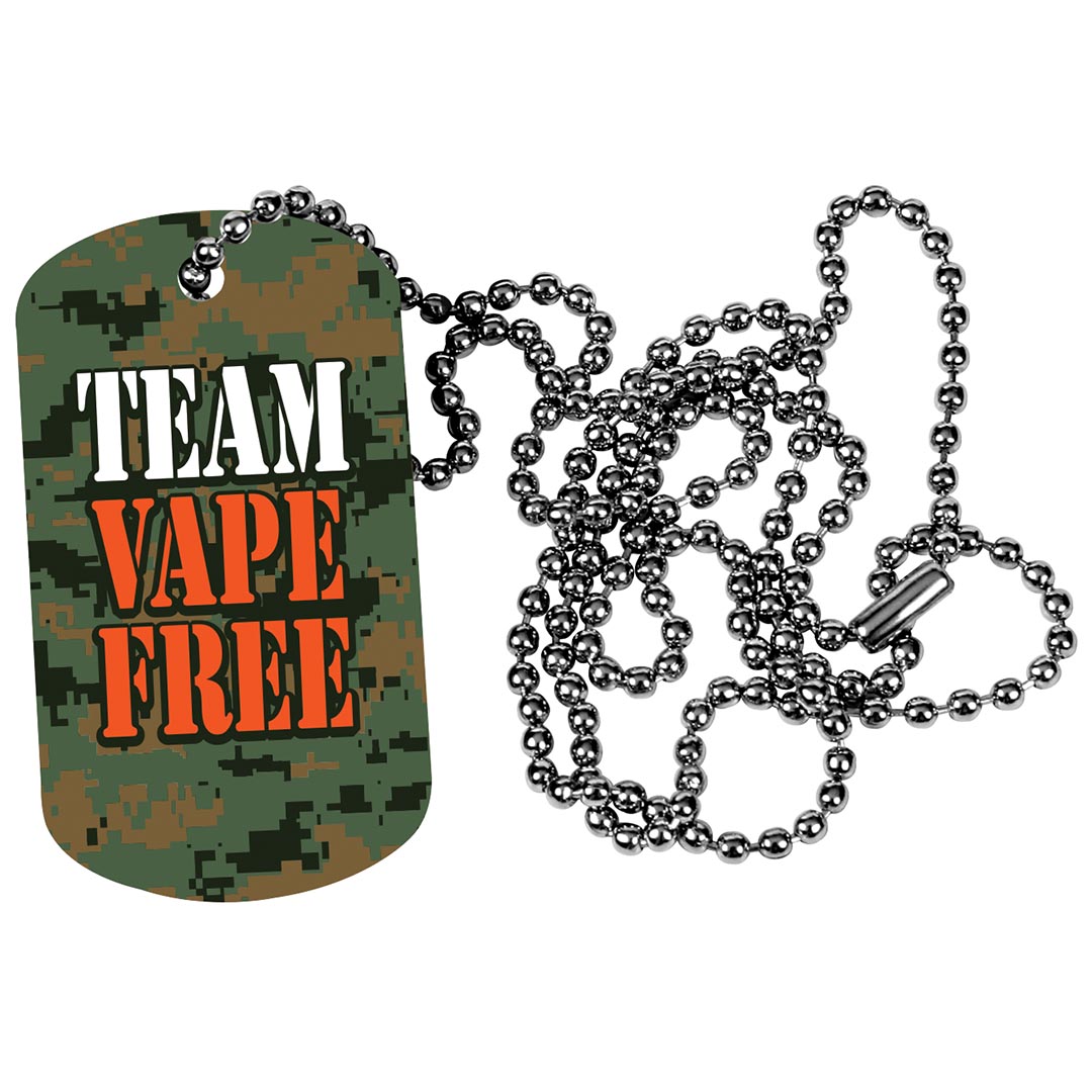 Team Vape Free Dog Tag With 24″ Ball Chain