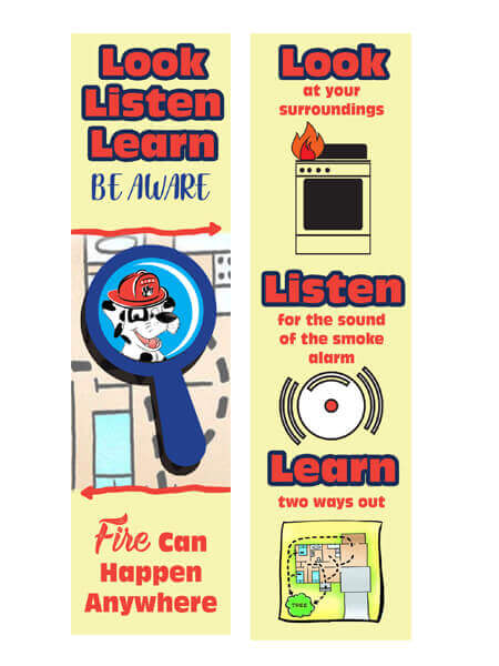Look, Listen, Learn – Fire Safety Bookmark (Set of 100)