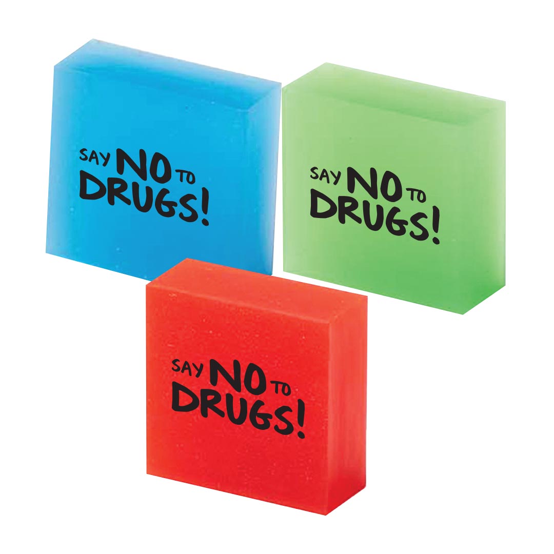 Square Translucent Erasers – Say NO to Drugs!