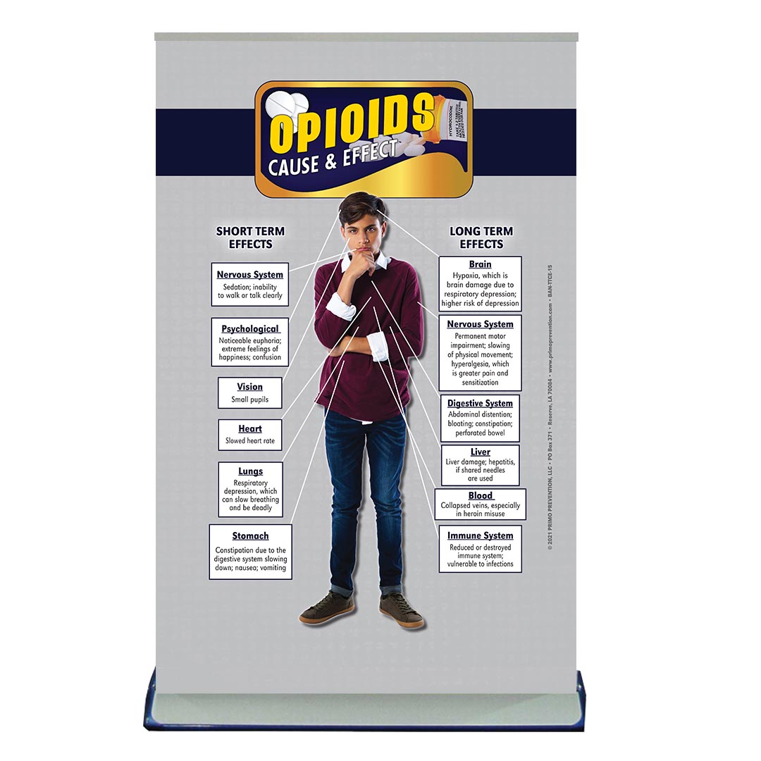 Cause & Effect: Opioids Table Top Retractable Banner (11.5″ x 16.5″)