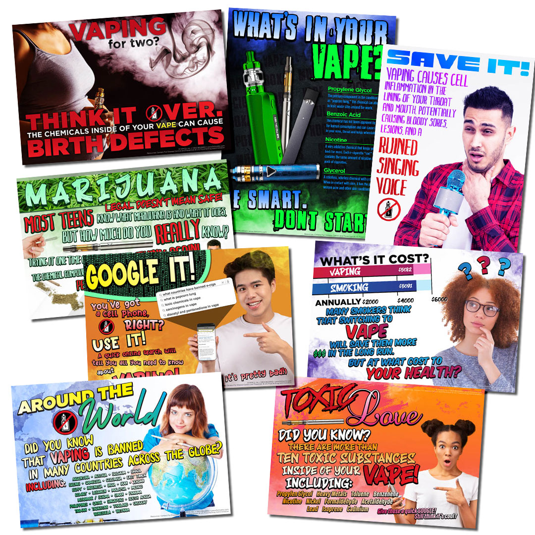 Dangers of Vaping Poster Set (8 Posters)