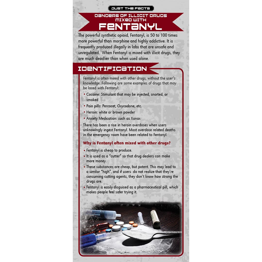 Just The Facts Rack Card: Illicit Drugs Mixed with Fentanyl – (Set of 100)