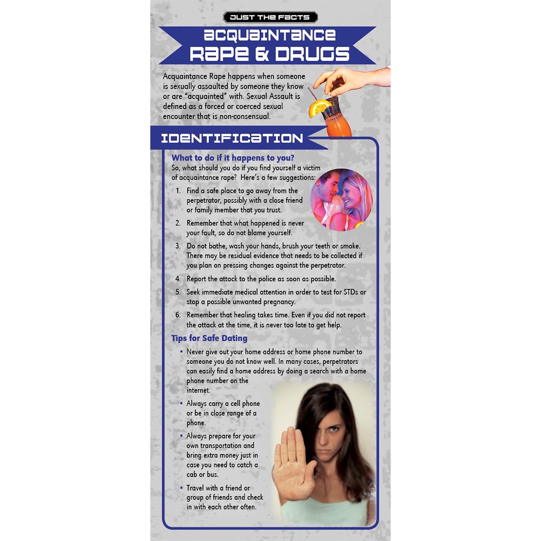 Just The Facts Rack Card: Acquaintance Rape & Drugs – Set of 100