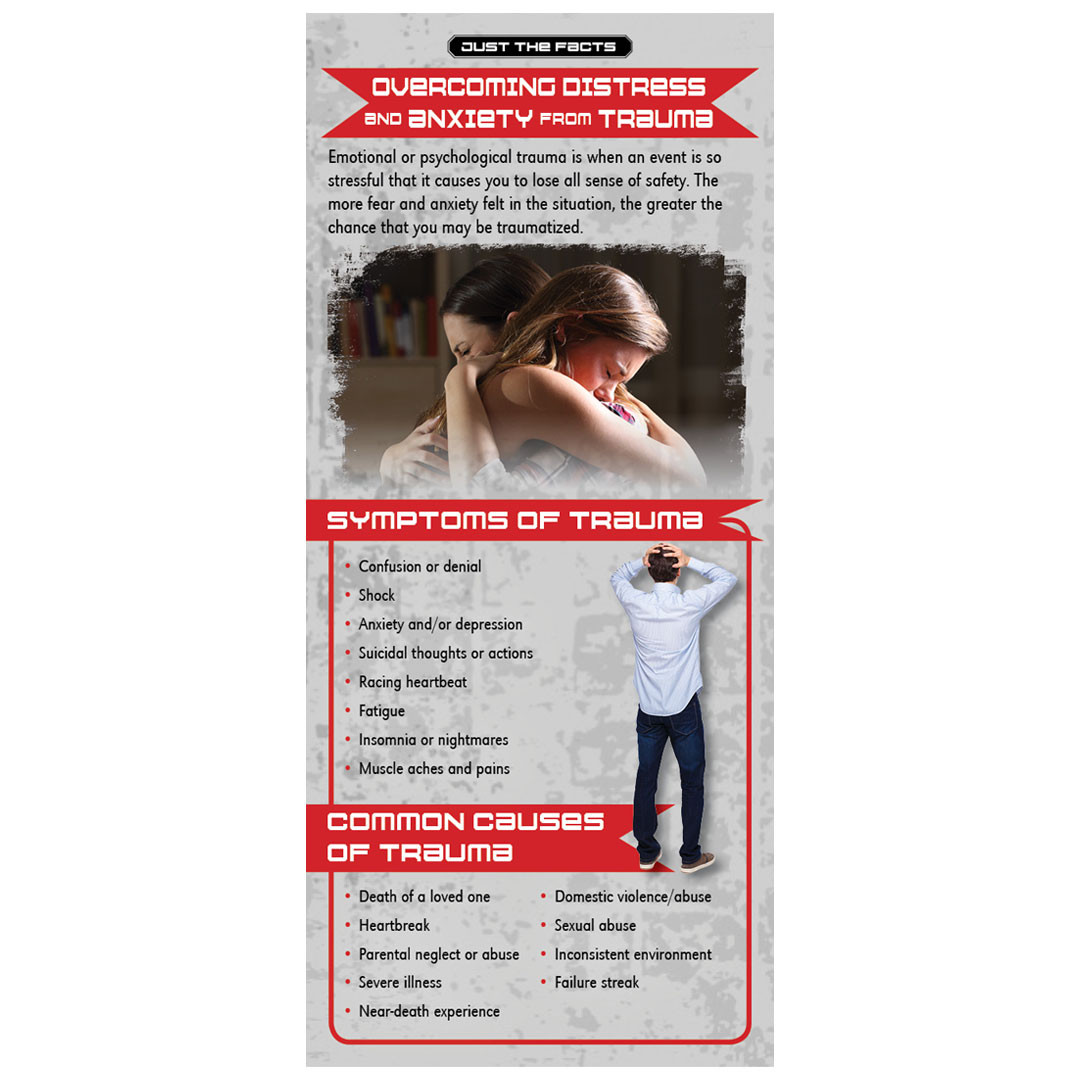 Just The Facts Rack Card: Overcoming Stress & Anxiety From Trauma – Set of 100