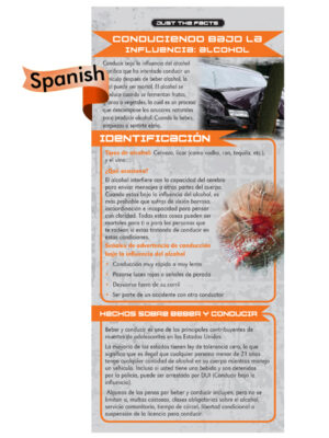Just The Facts Rack Card: Driving Under The Influence (Alcohol) – Sold In Sets of 100 – Spanish Version