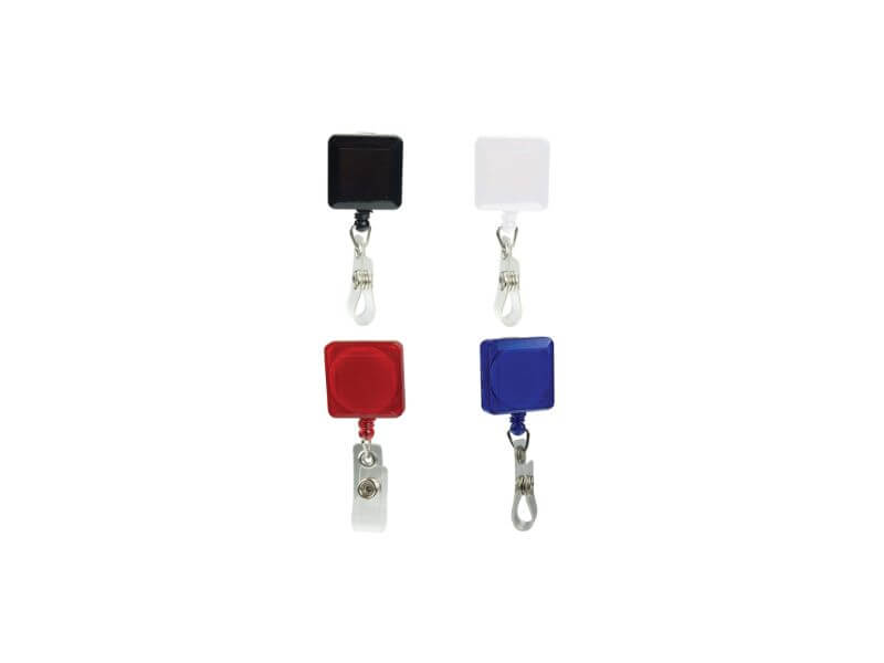 Square Badge Holder with Slide on Clip Square Badge Holder with Slide on Clip