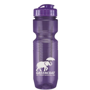 26 oz. Translucent Jogger Bottle with Flip Top Lid & Infuser