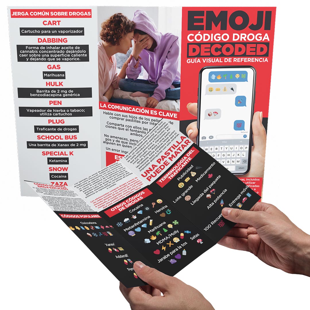 Pamphlets: Emoji Drug Code Decoded  – Set of 100 – Spanish