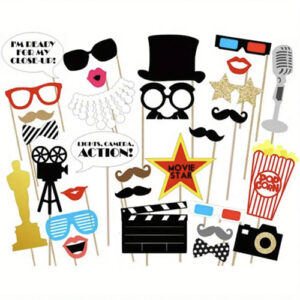 Photo Booth Props (Movie Theme) – 30 Pc.