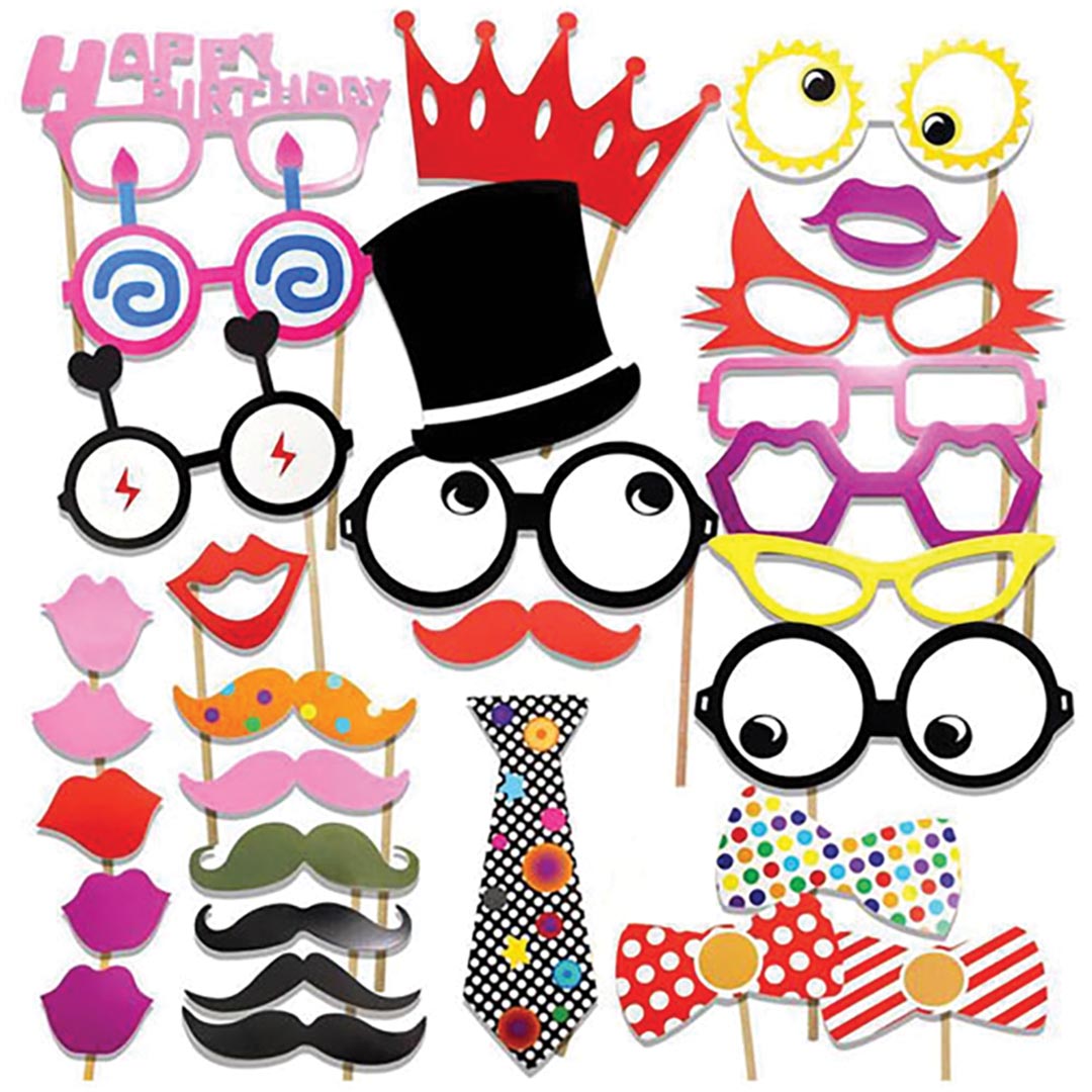 Photo Booth Props (Funny) – 29 Pc.
