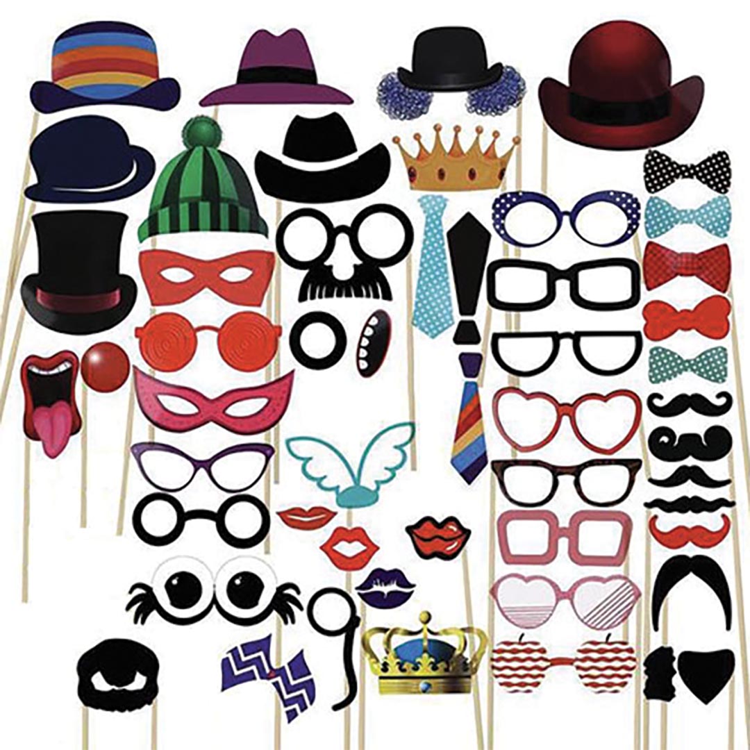 Photo Booth Props (Funny) – 49 Pc.