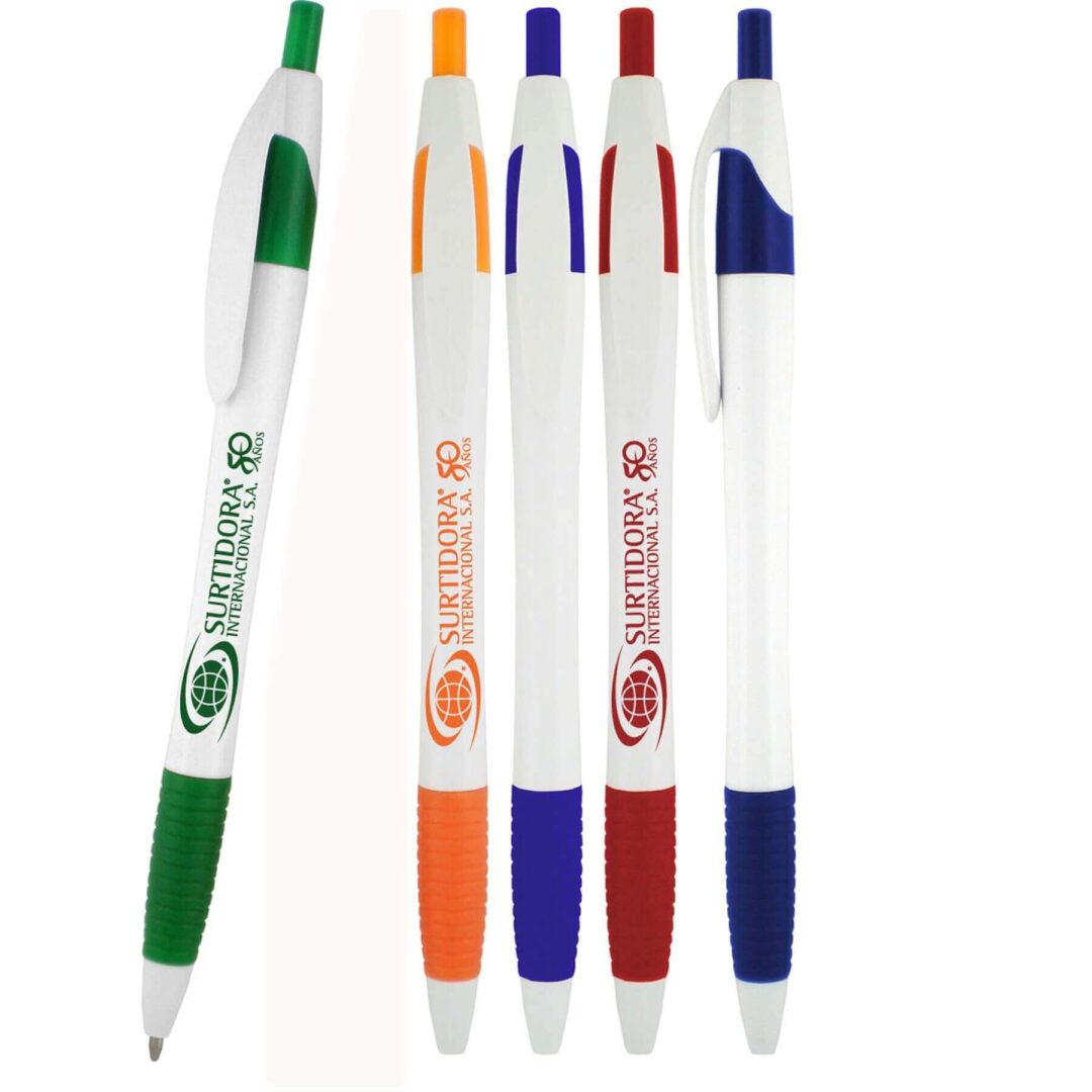 Jetstream Pen – White Barrel – Color Trim – Color Grip – Customizable