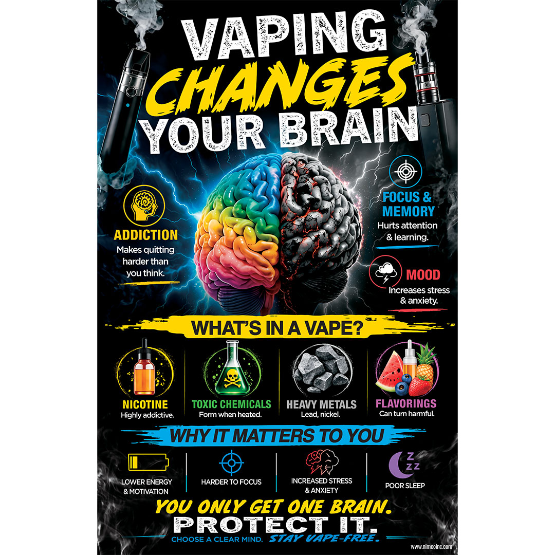 Vaping Prevention Poster: Vaping Changes Your Brain