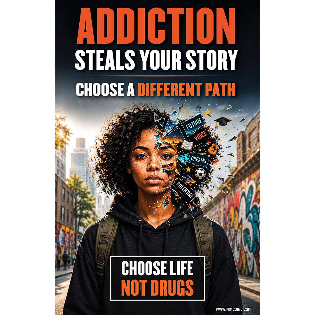 Drug Prevention Poster: Addiction Steals Your Story