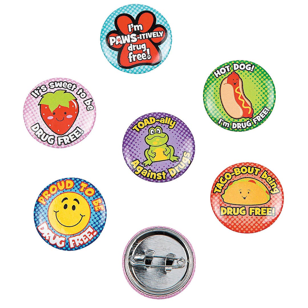 Buttons: Red Ribbon Mini Buttons – Set of 48