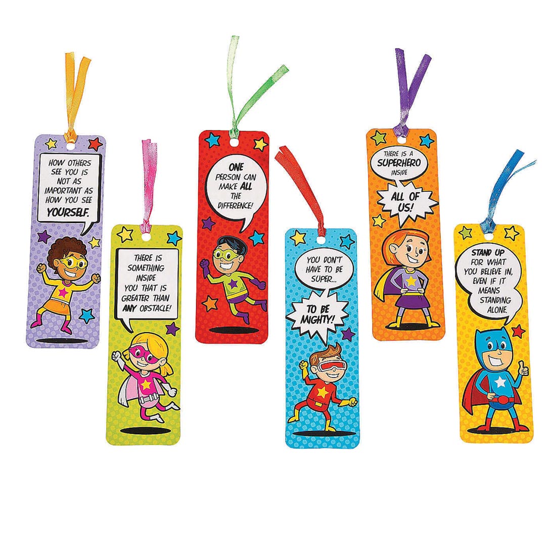 Bookmarks: Superhero Bookmarks – Set of 48