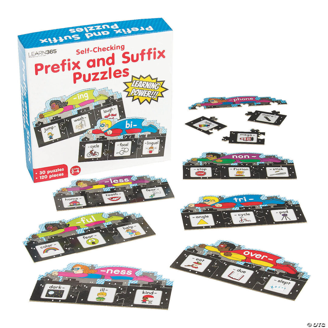 Prefix and Suffix Superhero Puzzles