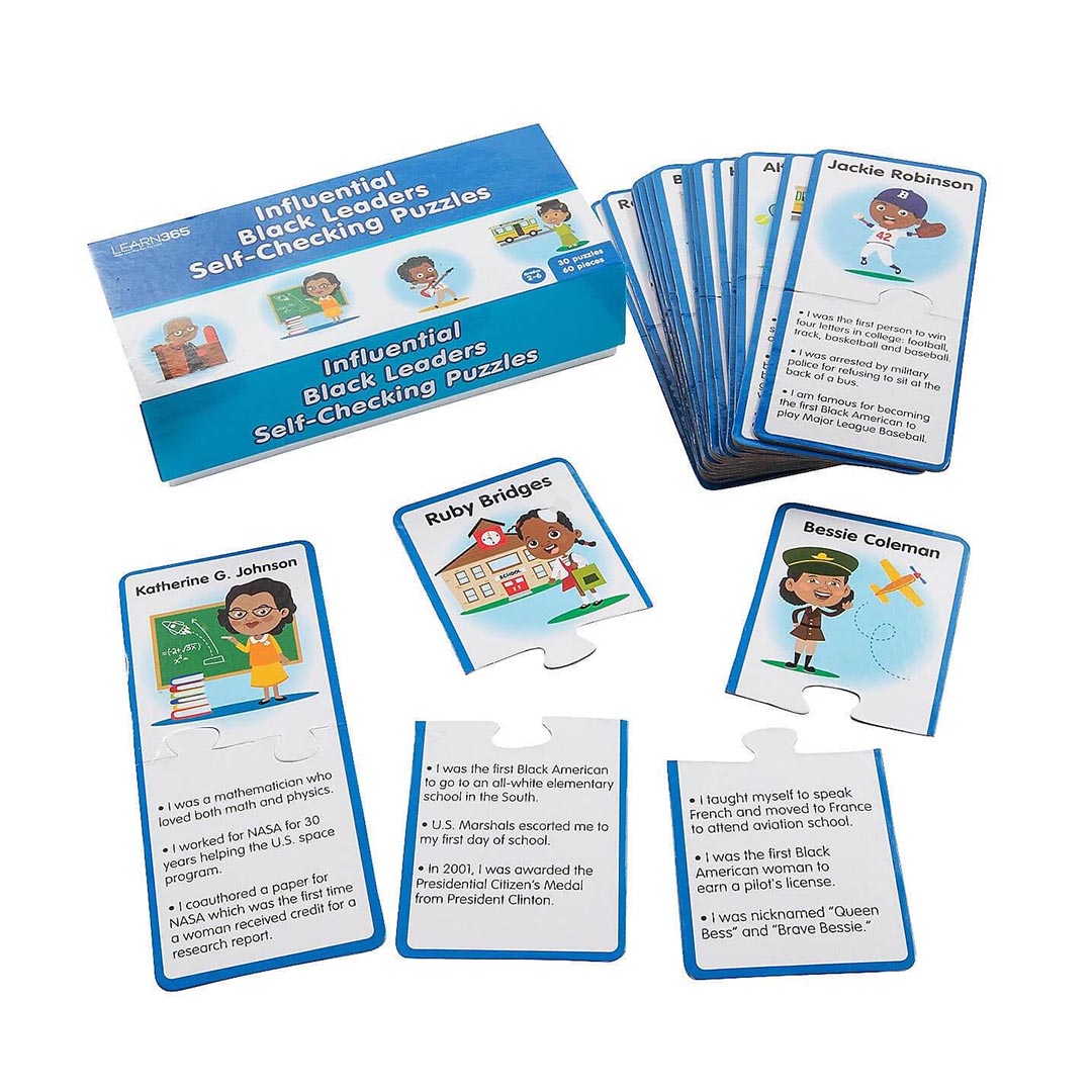 Puzzle Cards: Influential Black Leaders (Set of 20)