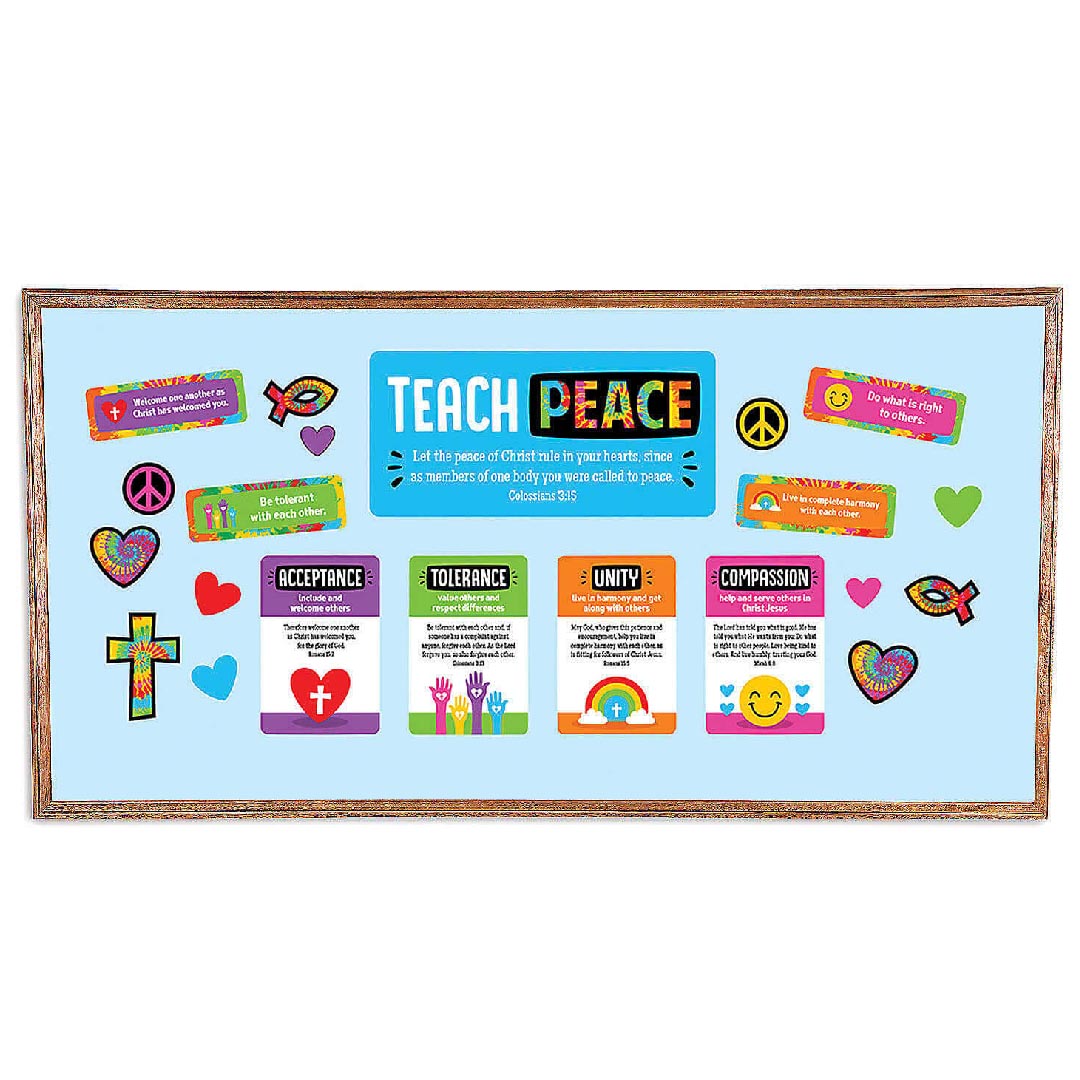 Tie-Dye Teach Peace Classroom Decorating Set of 3