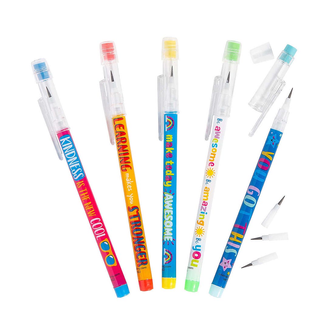 Pencils: Motivational Stacking Point Assortment – Set of 50