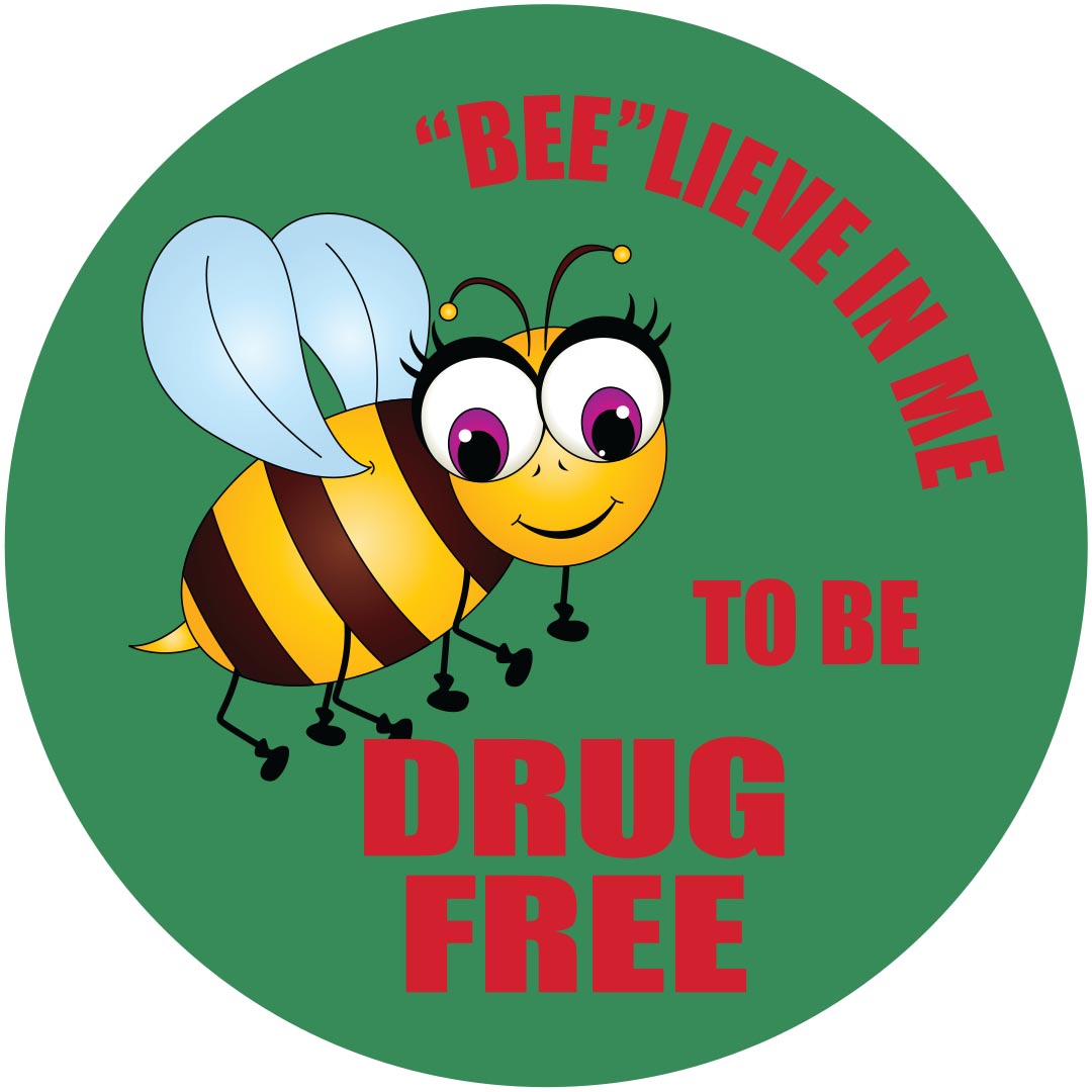 “Bee”lieve In Me To Be Drug Free Stickers – Rolls of 100
