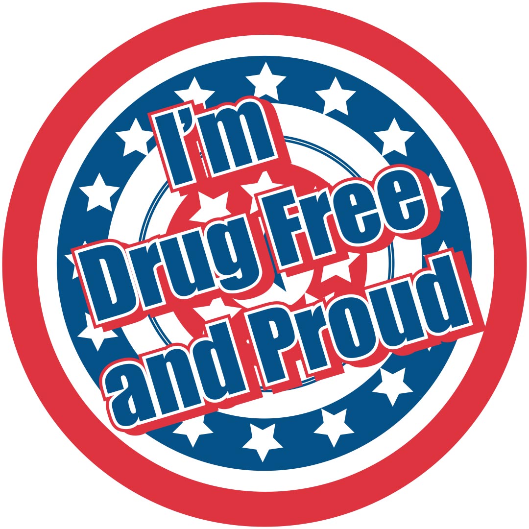 I’m Drug Free and Proud Stickers – Rolls of 100