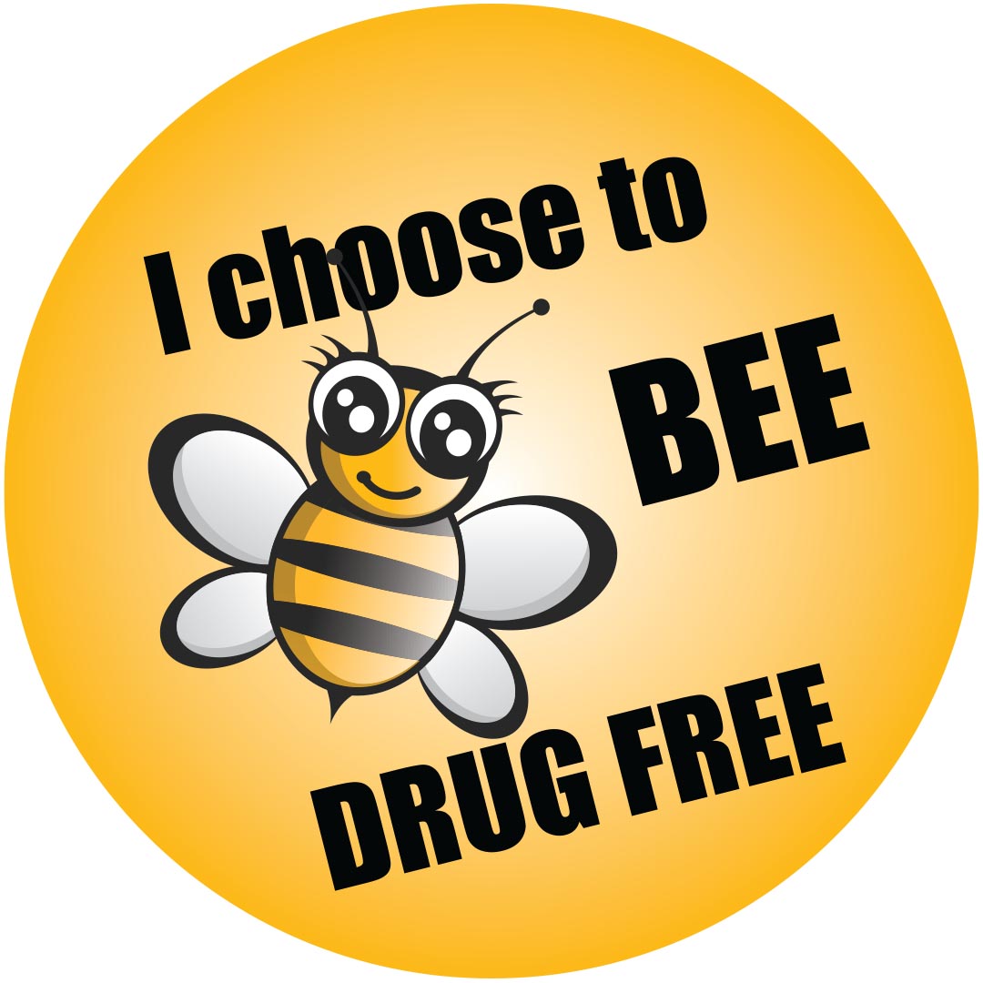 I Choose to Bee Drug Free Stickers – Rolls of 100