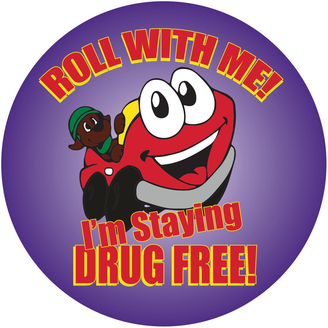 Roll With Me! I’m Staying Drug Free! Stickers – Rolls of 100