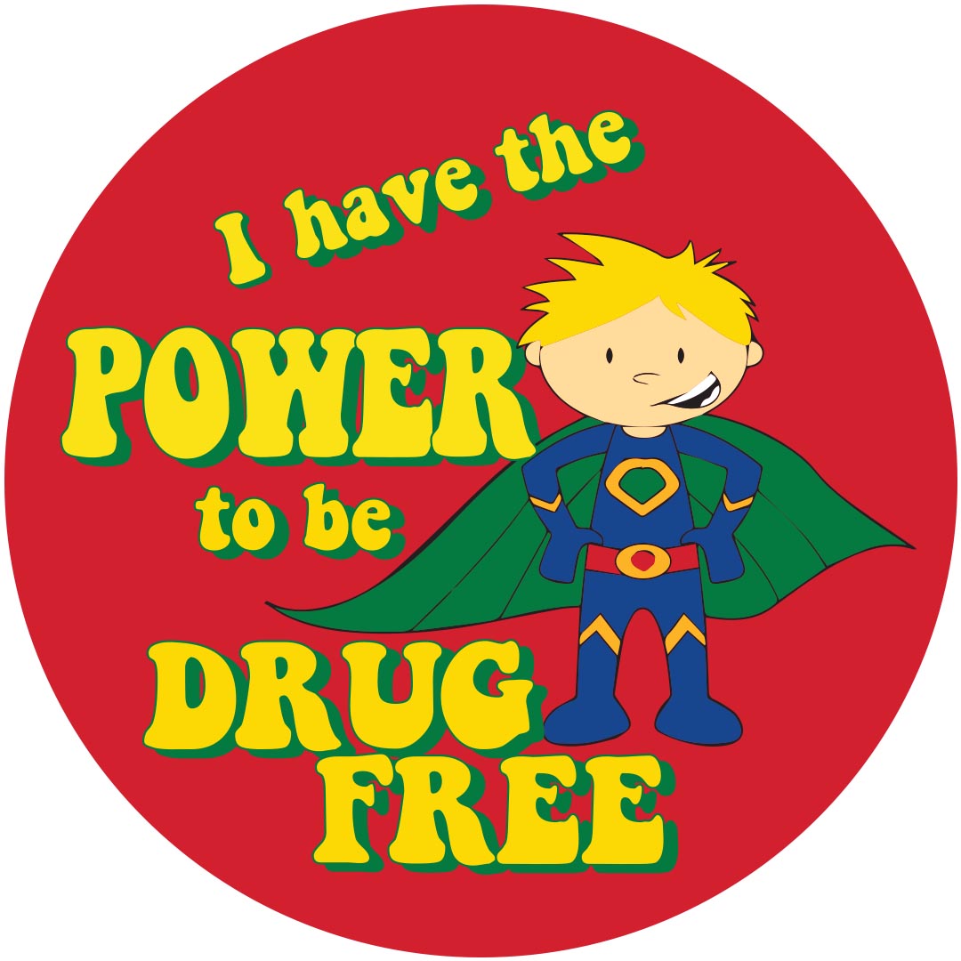 I Have the Power to be Drug Free Stickers – Rolls of 100