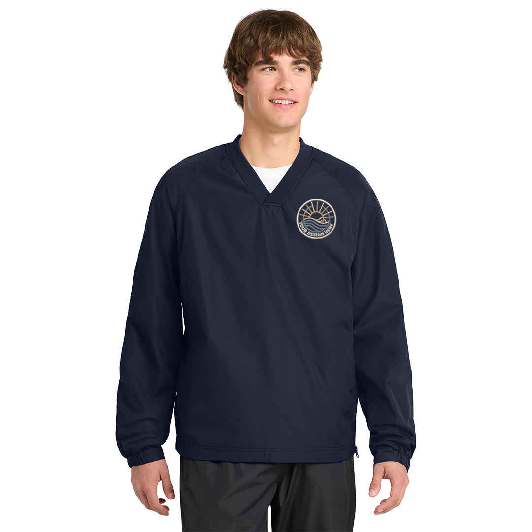 Sport-Tek V-Neck Raglan Wind Shirt-Embroidered
