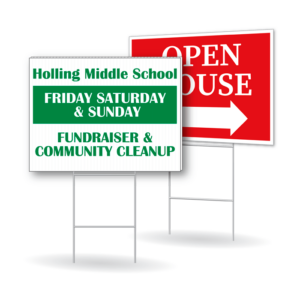 Economy Corrugated Plastic Sign(18″ X 24″) – 1 Color/1 Side – Customizable