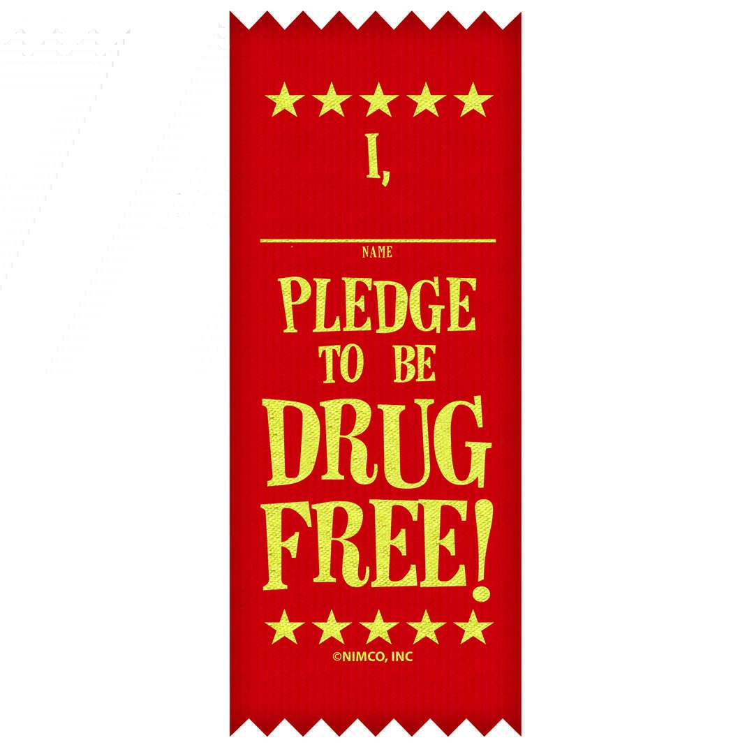 I Pledge to be Drug Free! – SELF-STICK Ribbons