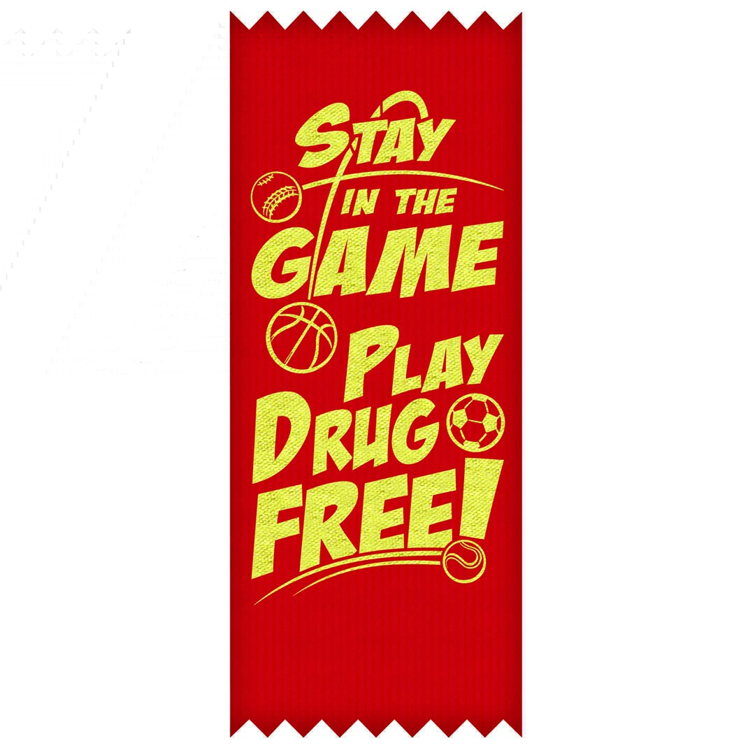 Stay in the Game Play Drug Free – SELF-STICK Ribbons