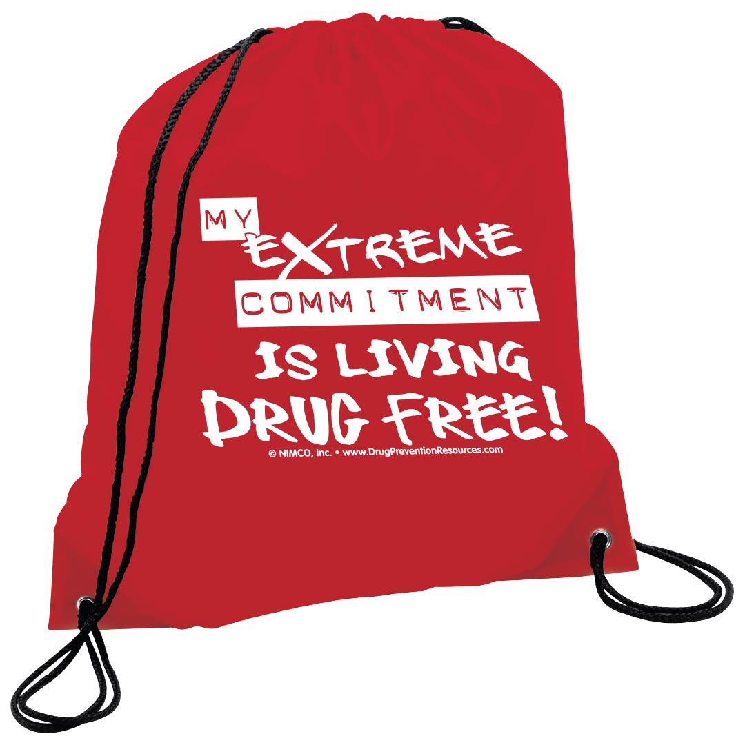 My Extreme Committment Drug Free! Drawstring Backpack