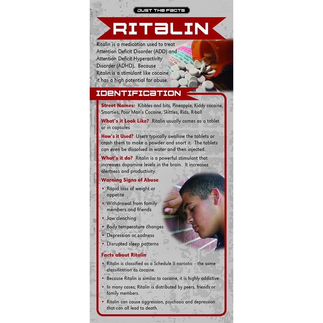 Just The Facts – Ritalin Rack Cards – Sold In Sets of 100