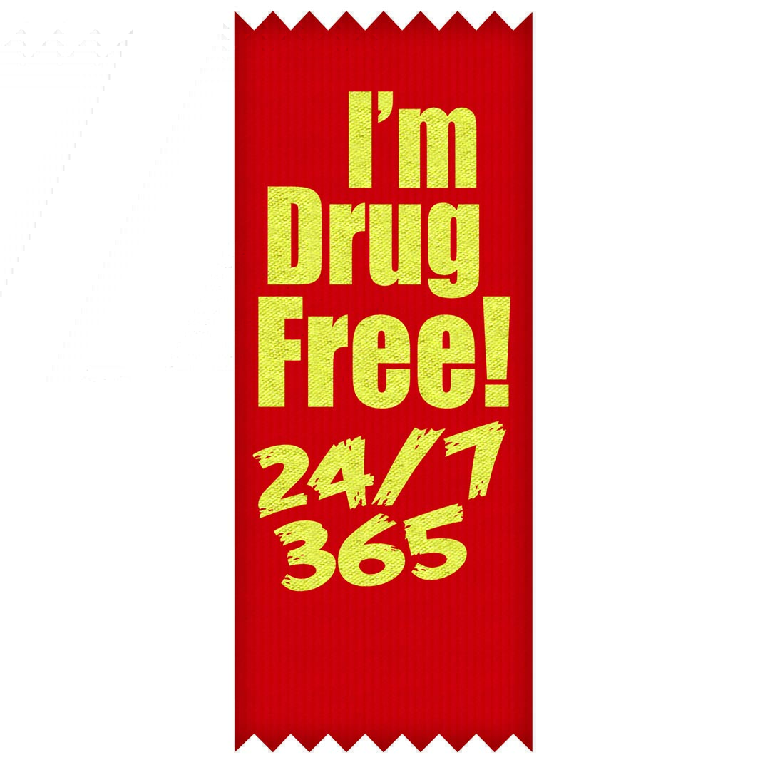 I’m Drug Free! 24/7/365 – STANDARD Ribbons