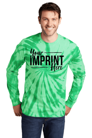 T-Shirt – Port & Company Tie-Dye Long Sleeve Tee – Screenprint – Customizable
