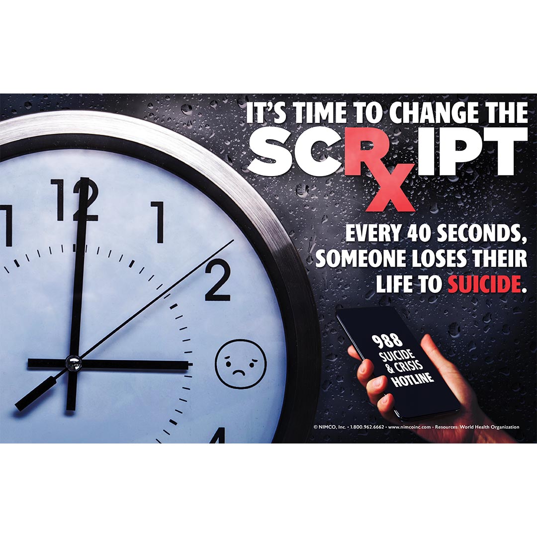 Suicide Prevention Poster: Every 40 Seconds Someone Loses Their Life To Suicide