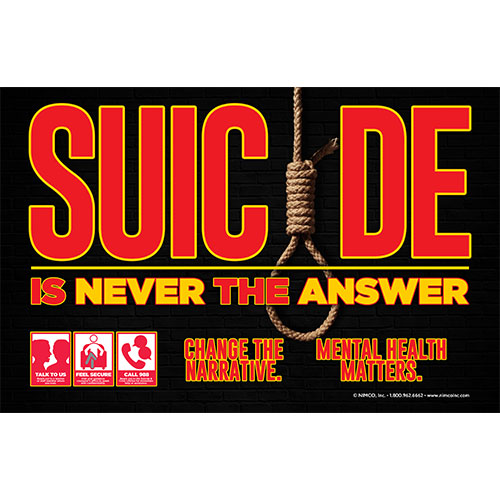 Suicide Prevention Poster: Suicide Is Never The Answer Suicide Prevention Poster: Suicide Is Never The Answer