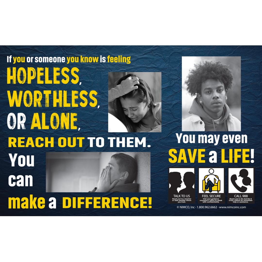 Mental Health Poster: Hopeless, Worthless, or Alone
