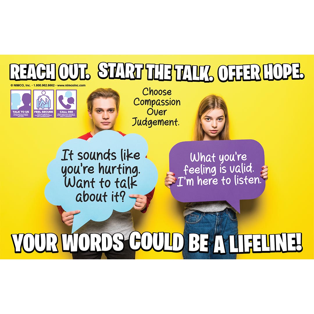 Suicide Prevention Poster: Reach Out. Start The Talk. Offer Hope.
