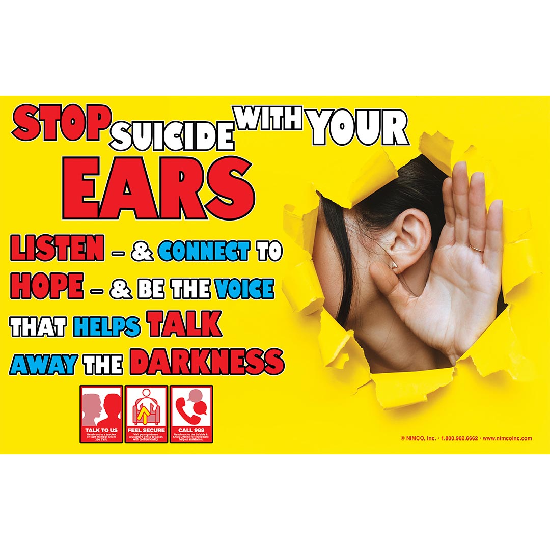 Suicide Prevention Poster: Stop Suicide With Your Ears