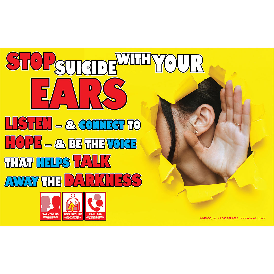 Suicide Prevention Poster: Stop Suicide With Your Ears