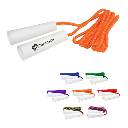 Solid Color Jump Rope W/White Handles – Customizable